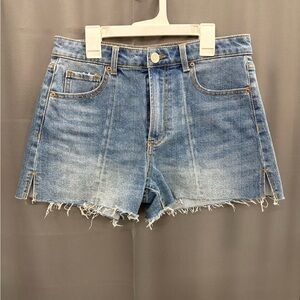 No Boundaries Blue Frayed Jean Shorts